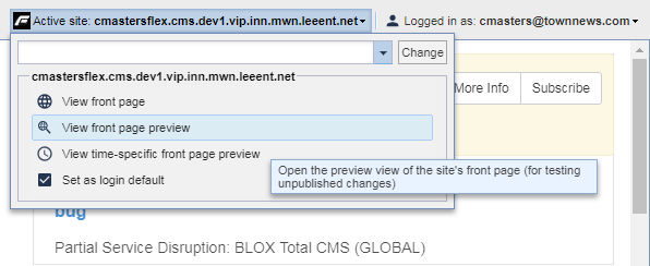 Preview functionality